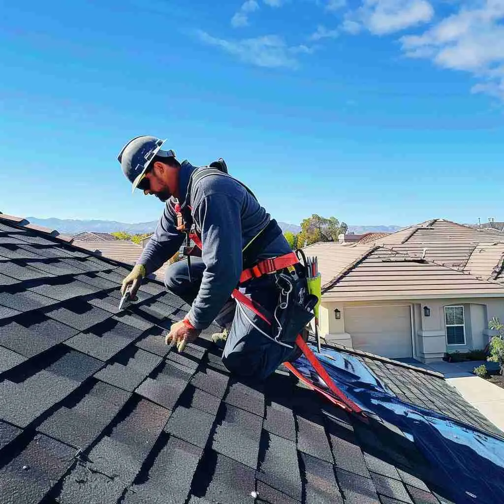 Apex Roofers resident home with roofers working on it