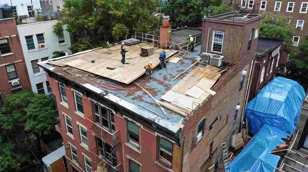 Apex Roofers metal roof top view